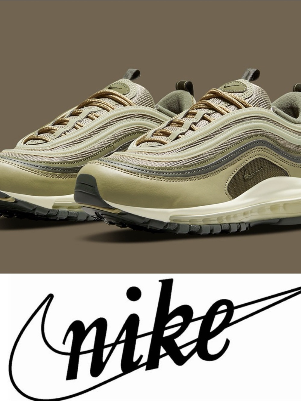 Nike Air Max 97 Sneakers Shoes Neutral Olive Sequoia Size 10.5 DO1164-200